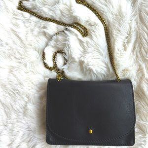 Madewell “The Chain” Crossbody Bag Black Leather